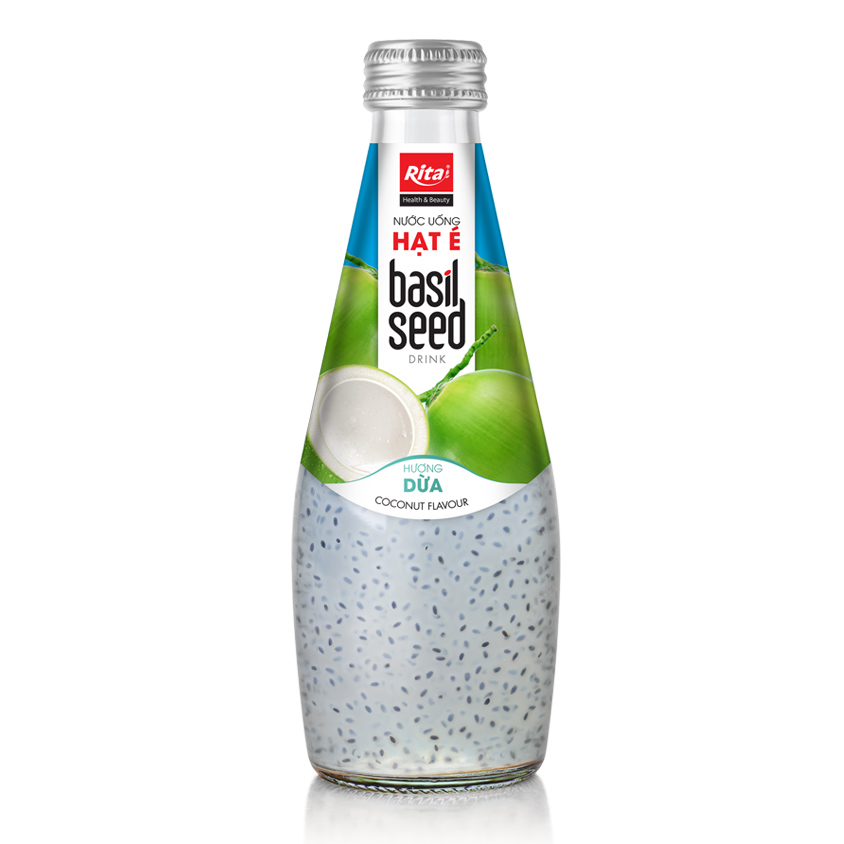 Basil Seed Drink With Coconut Flavor 290ml Glass Bottle